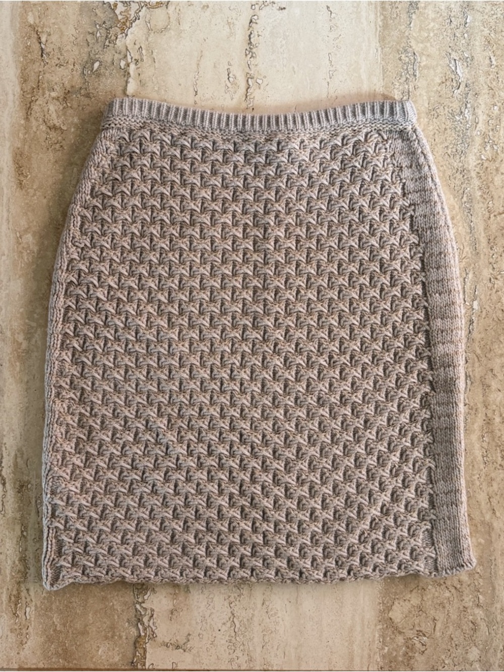 See By Chloe Textured Knit Skirt in Beige